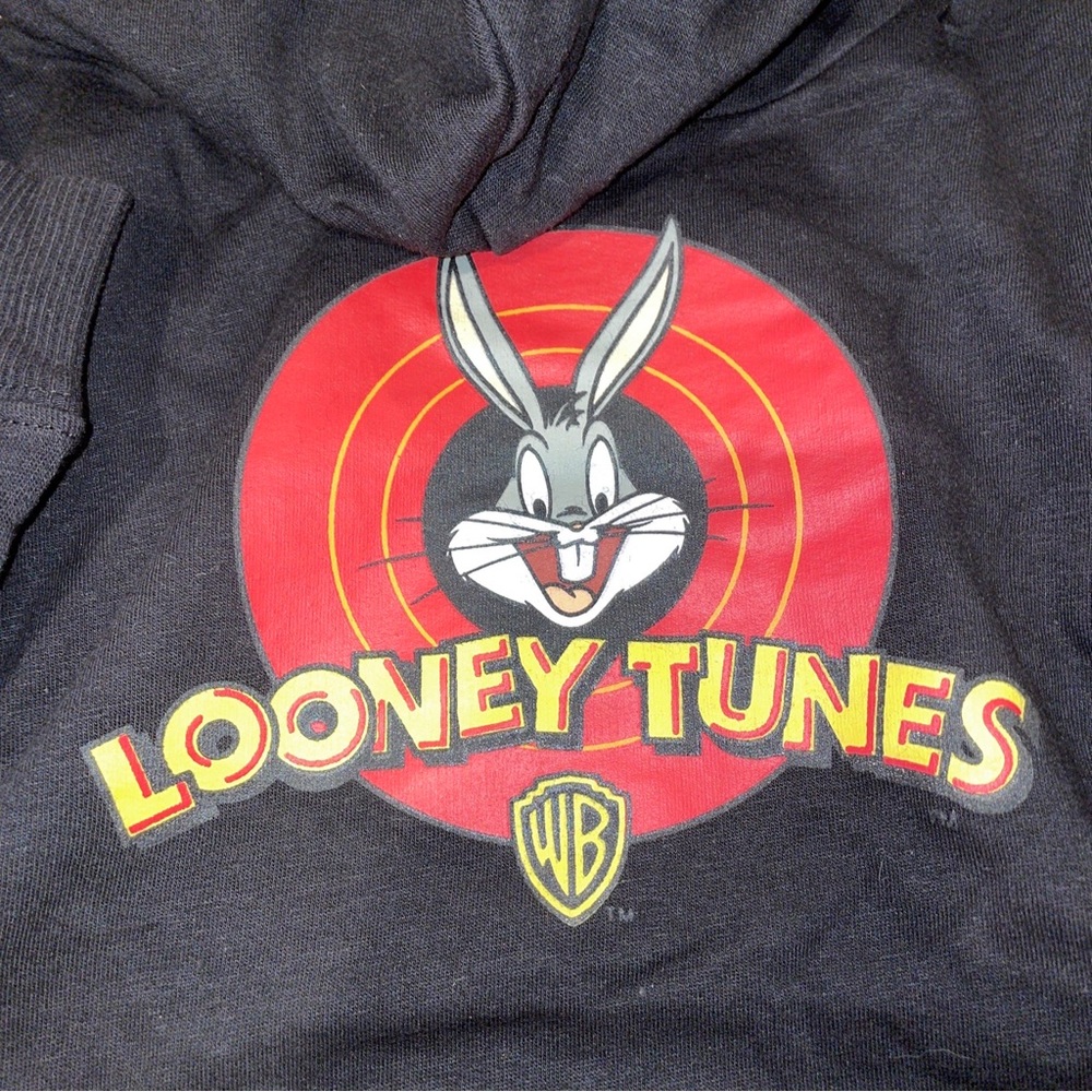 New Looney Tunes black kids hoodie size 6 featuring bugs